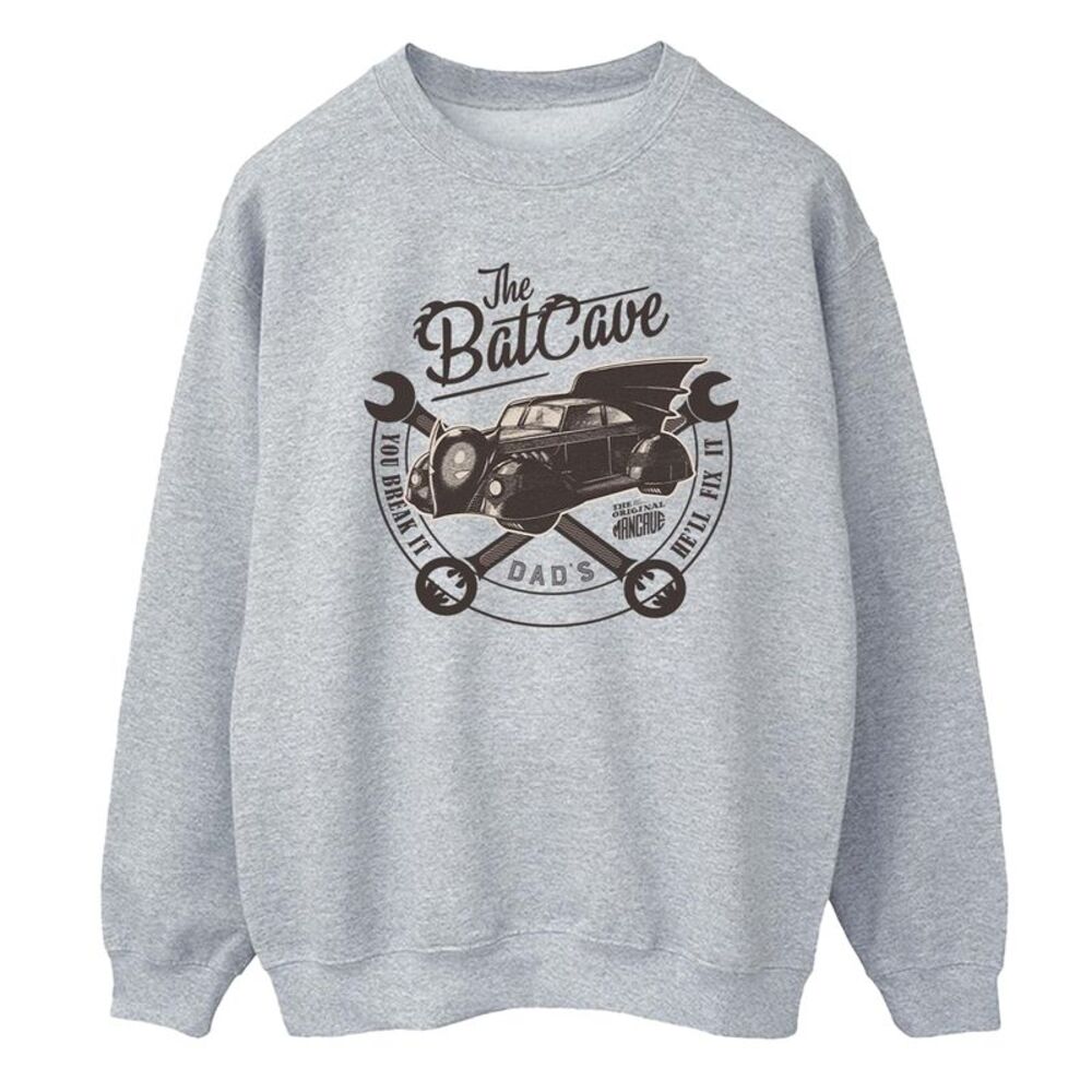Batman Mens The Batcave Car Sweatshirt / Sport Grey